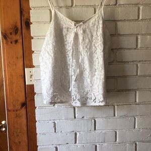 Hollister white Lace floral Cami tank tops Size medium